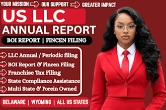 file your US llc annual report, boi report, fincen filing and state compliance