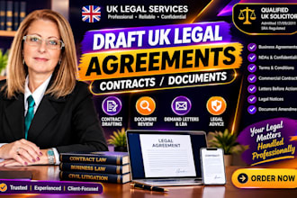 draft UK legal agreements, contracts, documents and demand letters, uk solicitor