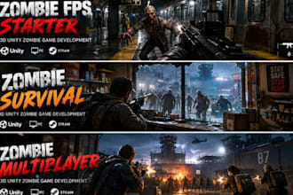 develop zombie game, zombie fps, survival horror game in unity or unreal engine