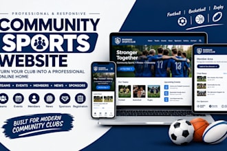build professional community sports website for teams events members sponsors