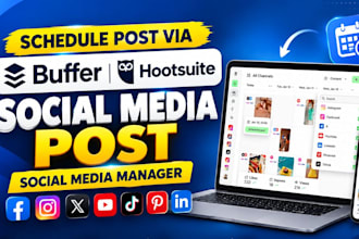 schedule post via buffer hootsuite social media post social media manager