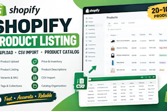 shopify product listing, product upload, bulk upload, CSV import, inventory
