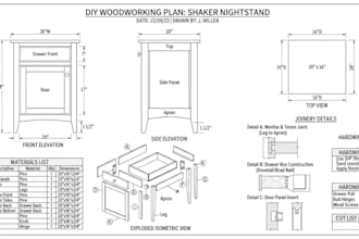 draw diy woodworking plan, furniture plans, cabinet design, shop drawings