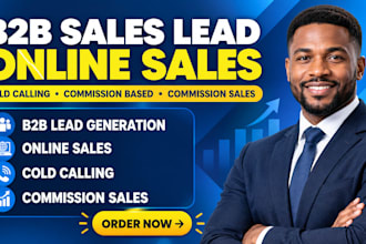 generate b2b sales leads, online sales and commission based cold calling