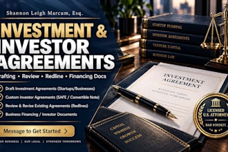 review and revise your legal investment agreement