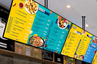 design digital menu restaurant menu board TV menu food menu and digital signage