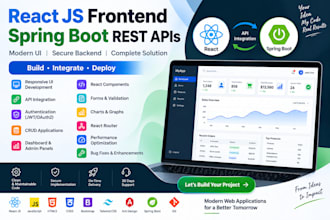 build responsive react js frontend and integrate it with spring boot rest apis