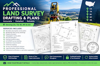 provide certified boundary survey plans with professional seal in USA ca tx nj