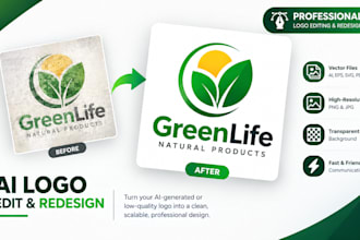 fix, refine, redesign, modify your ai logo or image editing