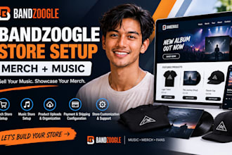 setup your bandzoogle merch store and music store, band store
