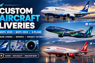 paint msfs 2020 and 2024 xplane livery and xplane reprint texture aircraft