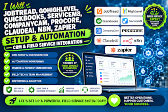 jobtread gohighlevel quickbooks servicem8 companycam procore claudeai n8n zapier