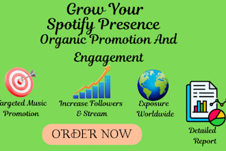 do organic spotify music followers and promotion