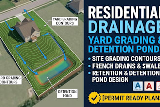 design residential drainage plans yard grading and detention ponds