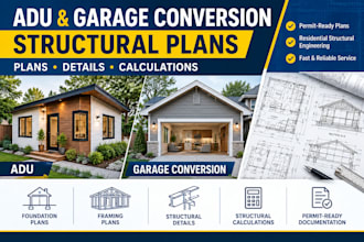 create permit ready adu and garage conversion structural plans