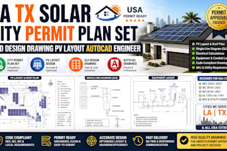 la tx solar city permit plan set sld design drawing pv layout autocad