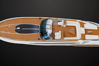 produce 3d yacht boat in rhino, printable yacht for presentation, stl ship, c4d
