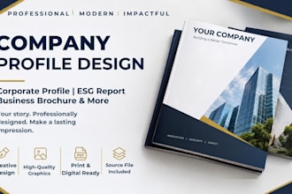 design a professional company profile, corporate profile and esg report