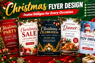 design christmas promotional flyer banner invitation card tshirt design