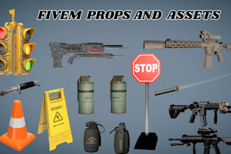 create custom fivem props, game ready assets, gta 5 objects, furniture, weapon