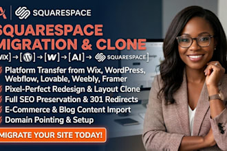 migrate wix, weebly, webflow, lovable ai or any website to squarespace