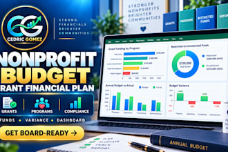 build your nonprofit annual budget, grant financial plan and variance dashboard