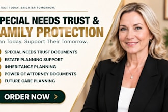 prepare special needs trust and estate planning documents for families
