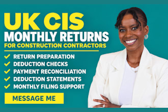 prepare UK cis monthly returns and confirm construction subcontractor deductions