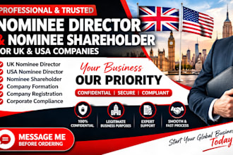 provide UK USA director nominee shareholder company formation