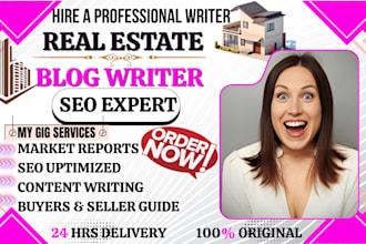 do seo article writing, blog post, real estate, content writing for your website