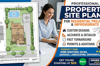 draw a property site plan for residential projects and improvements