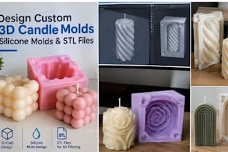design custom 3d candle molds, silicone molds and stl files