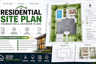 create permit ready residential site plan, foundation, property outdoor plan