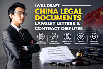 draft china legal documents lawsuit letters and contract disputes