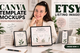 design canva templates mockups, digital product mockups, etsy listing images
