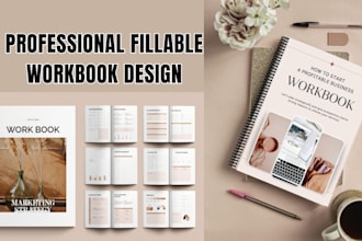 design fillable pdf workbook, worksheet, interactive pdf ebook, canva design