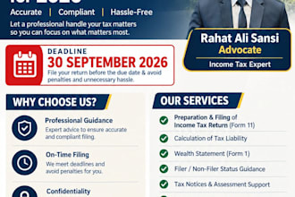 provide income tax, sales tax, fbr, secp and corporate legal services