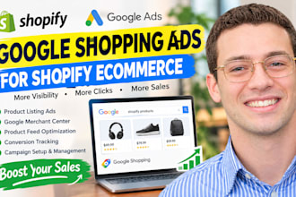setup and manage google shopping ads for shopify ecommerce, product listing ad