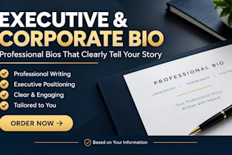 write a professional executive bio and corporate profile
