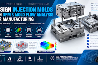 design injection molds with dfm and mold flow analysis for manufacturing
