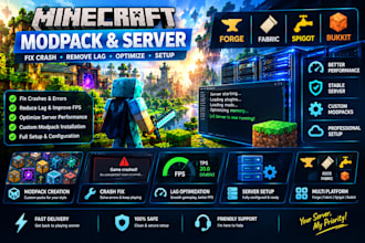 minecraft modpack fix crash lag optimize server setup forge fabric spigot bukkit