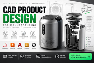 do product cad  design for prototyping, manufacturing and 3d printing