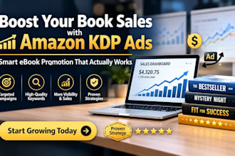 do book promotion setup and manage ebook marketing using amazon KDP book ads