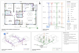 design plumbing, drainage, water supply plans, mep drawings in revit and autocad