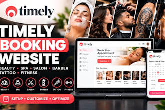 setup beauty spa saloon barber tattoo fitness booking website using timely