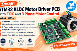 design stm32 bldc motor driver pcb with foc and 3 phase motor control