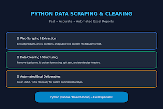 do web data extraction and clean database to excel
