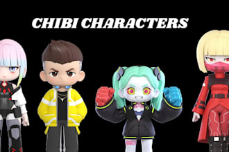 design custom 3d chibi character for figures, toys, collectibles and 3d printing