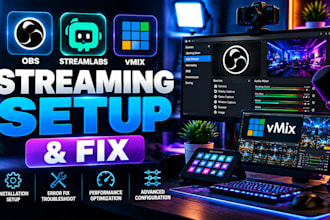 setup and fix obs studio streamlabs and vmix for professional streaming