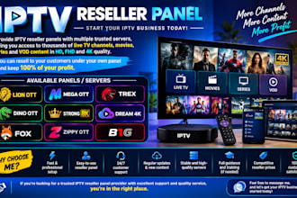 activate reseller panel, mega ott, dream4k, strong8k, lion ott, trex, ott panel